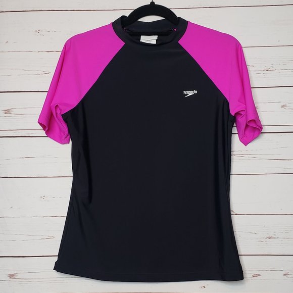 Speedo Swim Speedo Black And Pink Swim Shirt Poshmark